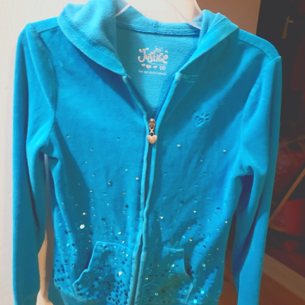 Girls Justice hoddie zip up size 10